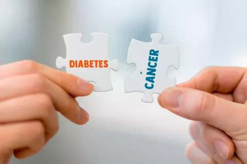 Concepto de diabetes y cáncer