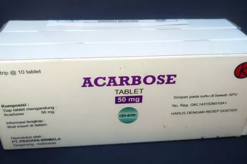 Caja de comprimidos de acarbosa