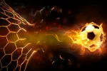 Alertan del riesgo de calor extremo durante el Mundial de Fútbol 2026 Balón envuelto en llamas atravesando las redes de la portería